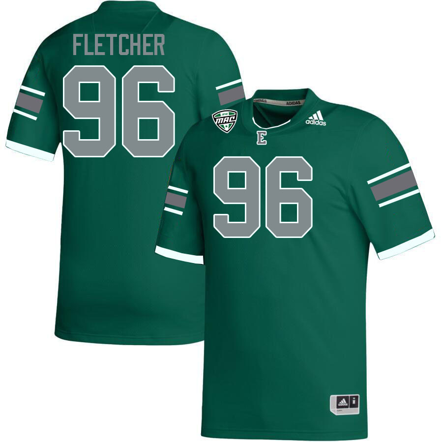 Eastern Michigan Eagles #96 Luke Fletcher College Football Jerseys Stitched Sale-Green